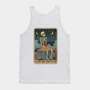 "Emotional Dumpster Fire" Skeleton Tarot Card Tank Top